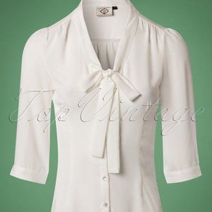 Sheer Heaven in this Pin-up, Bow-Tied Blouse by Banned Retro